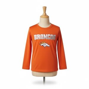 NFL Broncos Orange Long Sleeve Kids Tee